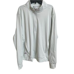 EUC Adidas Light Sage Quarter Zip Pullover w/ Zip Pockets (L)